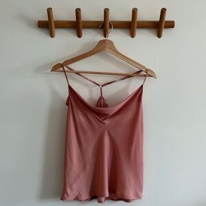 Grade & Gather Satin Coral Cowl Neck Camisole – Size Small